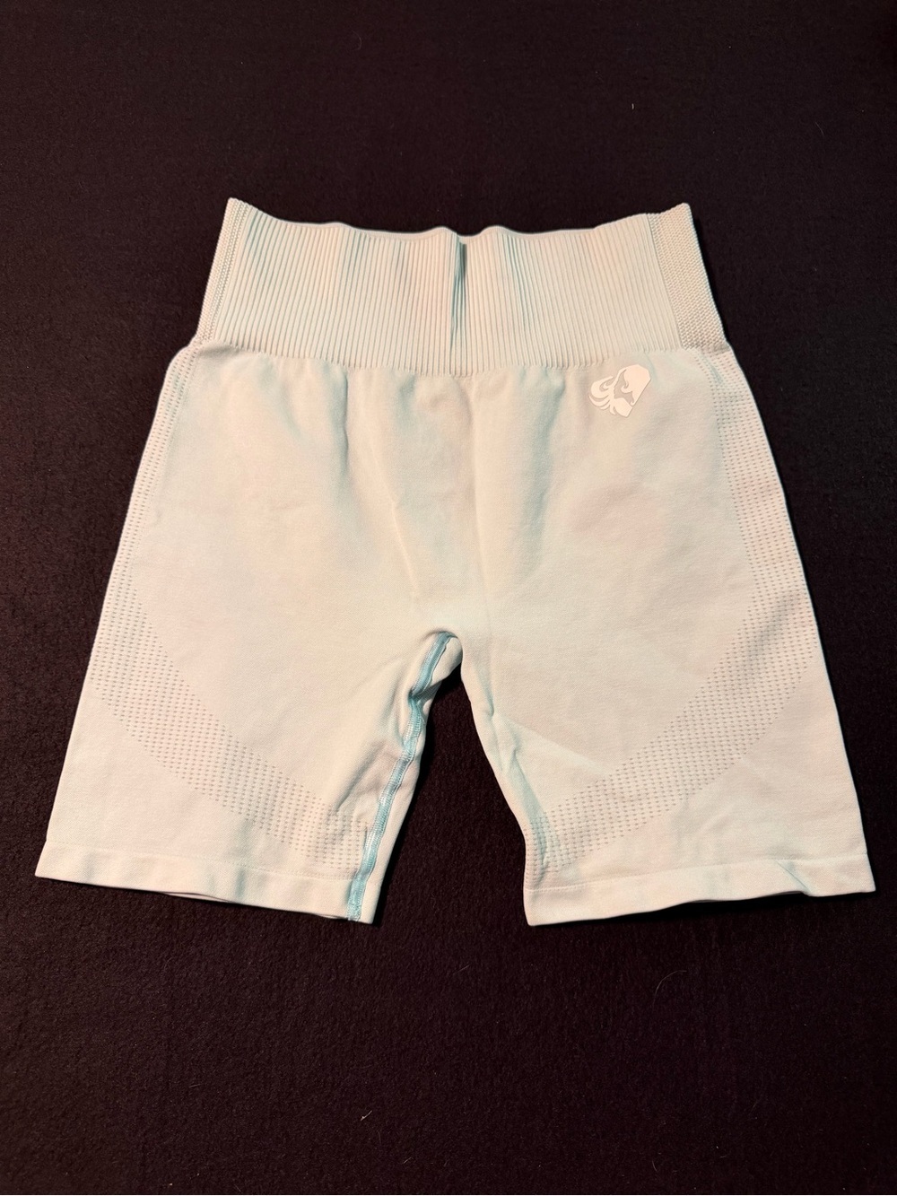 Seamless High-Waist Women's Bike Shorts in Light Blue